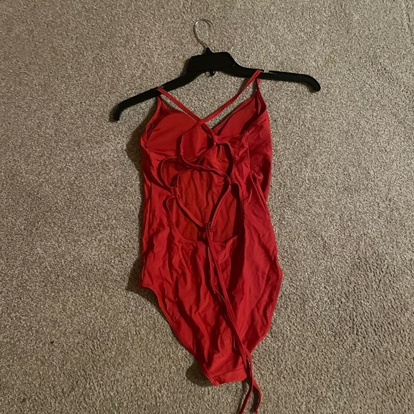 NWT Aerie Red One Piece Swimsuit Size Medium (long) - Picture 2 of 3